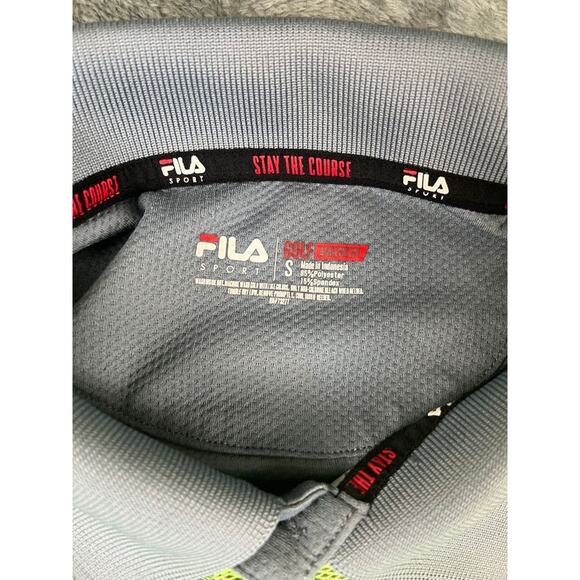 Men’s Fila Sport Grey Green Stripe Golf Polo Small – Excellent Condition - Picture 6 of 7